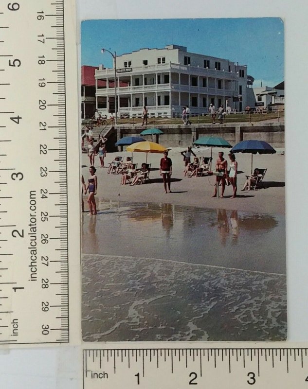 1960s Atlantic Hotel Virginia Beach VA Postcard Boardwalk Beach Rocket Lifesaver