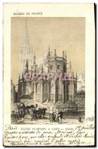 Old Postcard Caen S Church St Peter Apse