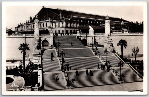 Vtg Marseille L'Escalier Monumental de Gare Stairs St Charles Station Postcard