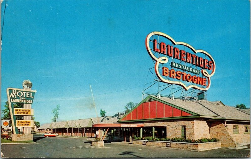 Vtg Beauport Quebec Canada Hotel Motel des Laurentides Restaurant Postcard