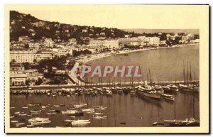 Old Postcard Cannes Croisette La Jetee and Boat