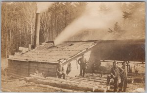 Nova Scotia ?? Loggers Lumber Jacks Canada RPPC Postcard H81