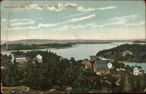 Penobscot Bay ME North From Cape Rosier c1910 Postcard