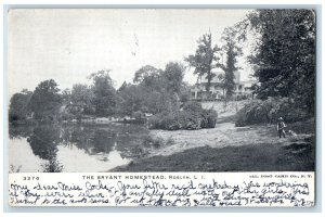 1905 The Bryant Homestead View Lake Pond Roslyn Long Island LI NY Postcard