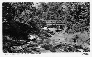 St Johns Newfoundland Canada Bowring Park Bridge Real Photo Postcard AA74479