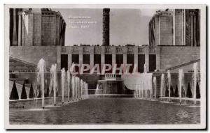 Postcard Old Paris International Exhibition in 1937 and the Trocadero fountai...