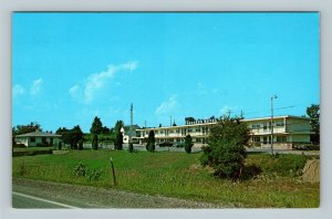 Angola, Faucher's Motel Dining Classic Cars Advertising, Chrome Indiana Postcard