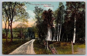 Vintage Vermont Postcard - Ames Hill Road   Brattleboro  1913