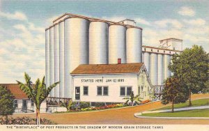 Birthplace of  Post Products Grain Storage Bins Battle Creek Michigan postcard
