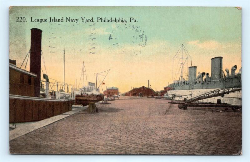 Postcard PA Philadelphia League Island Navy Yard 1914 View R73