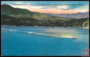 Outboard Motorboat Races on Hiawassee lake in Mantahala National Forest