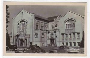 First Methodist Church Cars Eugene Oregon 1940s RPPC Real Photo postcard