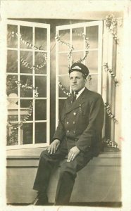 C-1910 Ohio Rensler' Studios Trolley Conductor Occupation RPPC  Postcard 21-8395