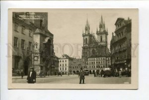 424308 CZECH PRAGA Tram street ADVERTISING Vintage photo postcard