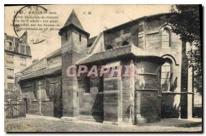 Old Postcard Paris 5th stop Eglise St Julian date Poor's 7th century was loot...