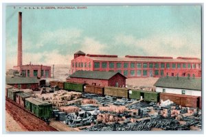 Pocatello Idaho ID Postcard O S L R R Shops Building Aerial View c1910 Vintage