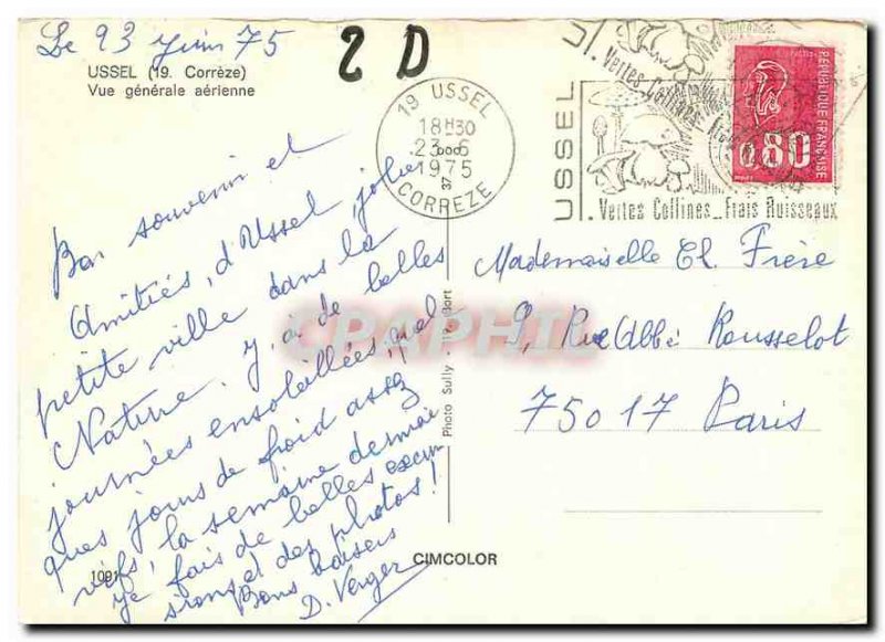 Modern Postcard Ussel Correze General Aerial View