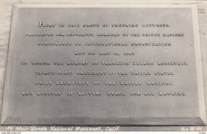 RP: Plaque , Muir Woods National Monument , California , 30-40s ; ZAN M 60