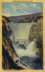 Downstream Face Boulder Dam - Las Vegas, Nevada NV Postcard