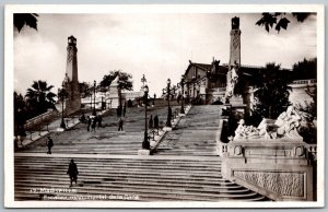 Marseille France 1950s RPPC Real Photo Postcard Escalier Monumental De La Gare