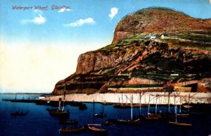 Gibraltar Waterport Wharf Vintage Postcard 09.82