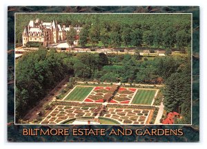 Biltmore Estate & Gardens Ashville NC Postcard Continental Aerial View Card