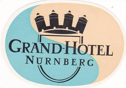 GERMANY NUERNBERG GRAND HOTEL VINTAGE LUGGAGE LABEL