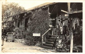 RPPC Oldest House In Los Angeles, CA OLVERA STREET ca 1930s Vintage Postcard 