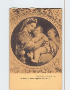 Postcard La Madonna della Seggiola By Raffaello, R. Galleria Pitti, Italy