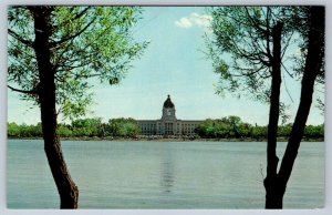 Parliament Building Over Wascana Lake, Regina, Saskatchewan, Vintage Postcard #2