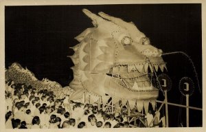 singapore, Chingay Parade, Dragon Dance (1950s) RPPC Postcard (1)