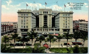 1910s US Grant Hotel Plaza Park San Diego CA California Postcard