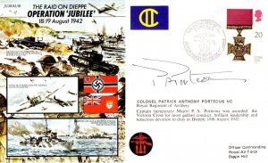 Operation Jubilee Colonel Patrick Porteous Victoria Cross WW2 Hand Signed FDC