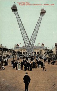 The Flip-Flap Ride Franco-British Exhibition London UK 1908 Vintage Postcard