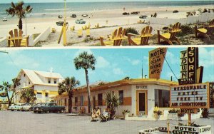 Town & Surf Motel - Daytona Beach, Florida - Vintage Postcard Old Cars