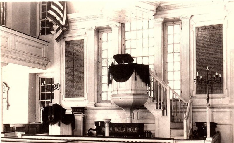 1930s ALEXANDRIA VIRGINIA CHRIST CHURCH INTERIOR PHOTO RPPC POSTCARD P691