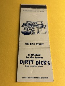 Matchbook Cover Dirty Dick's Restaurant Nassau Bahamas MB182