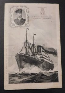 Mint Postcard Ship Postcard Hamburg Amerika Line Pretoria Gustav Reessing