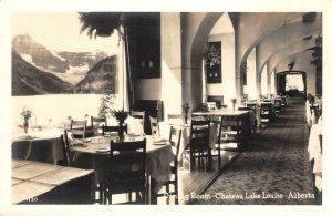 RPPC Dining Room CHATEAU LAKE LOUISE Alberta c1930s Vintage Photo Postcard