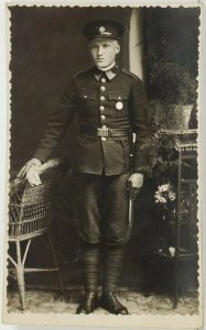 RPPC Handsome Hungarian Soldier in Uniform c1910 Photo Postcard P8