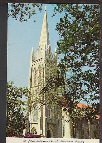 St John's Episcopal Church Savannah GA Postcard BIN 