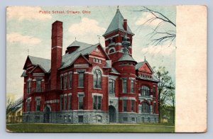 J88/ Ottawa Ohio Postcard c1910 Public School Building Putnam County 14