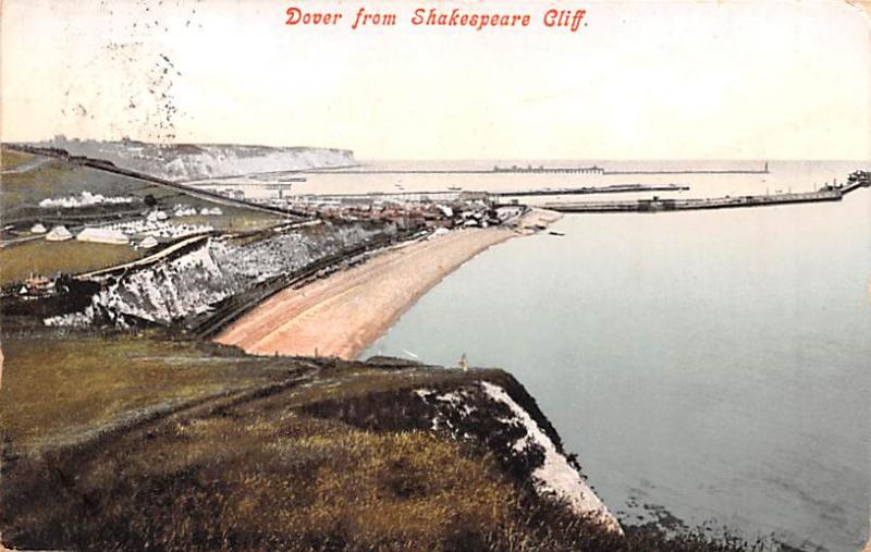 Scotland, UK Old Vintage Antique Post Card Dover from Skaespeare Cliff 1910