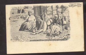 SAN ANTONIO TEXAS 1906 MEXICAN WOMEN GRINDING CORN MARKET VINTAGE POSTCARD