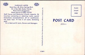 Postcard Fairways Motel Ocala Florida FL