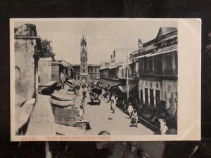 Mint India Real Picture Postcard  RPPC Elgin Road And Clock Tower Delhi