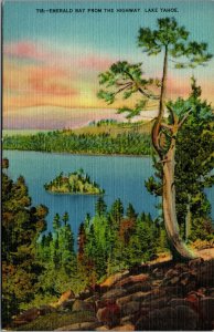 Vtg 1930s Emerald Bay from Highway Lake Lake Tahoe California CA Unused Postcard