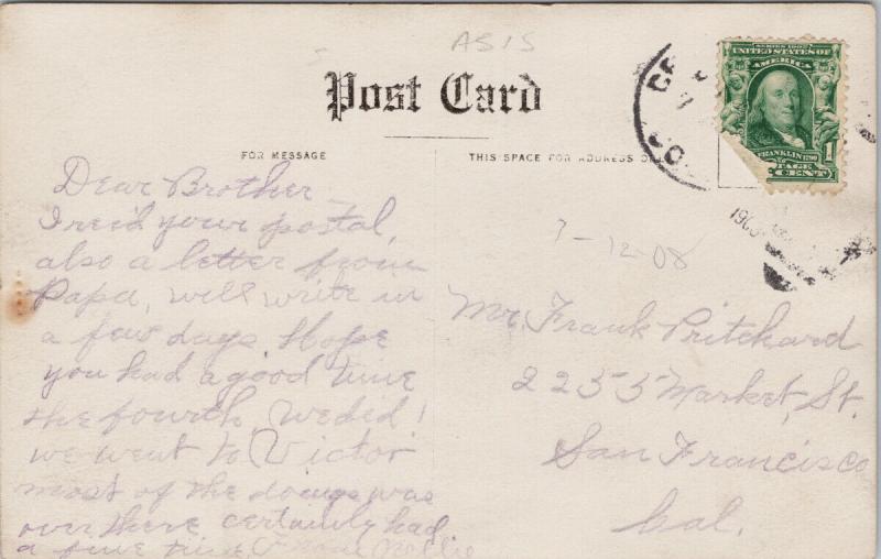 Bennett Avenue Cripple Creek Colorado CO c1908 Hileman RPPC Postcard E59