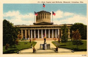 Ohio Columbus State Capitol and McKinley Memorial Curteich