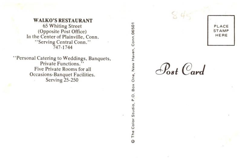 Connecticut  Plainville  , Walko's restaurant